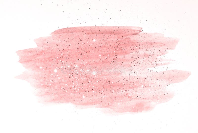 Abstract Pink Watercolor Splash and Golden Glitter in Vintage Nostalgic