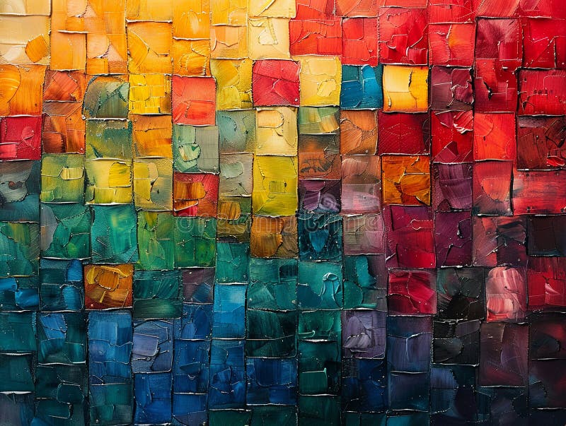 Abstract Pixel Art Background with Vibrant Mosaic royalty free stock photo
