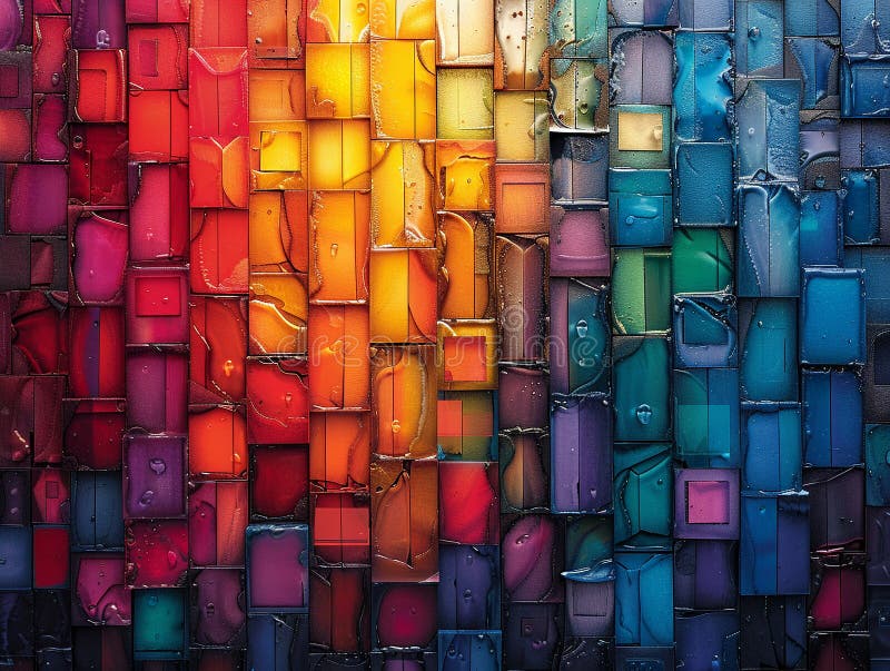 Abstract Pixel Art Background with Vibrant Mosaic royalty free stock photography