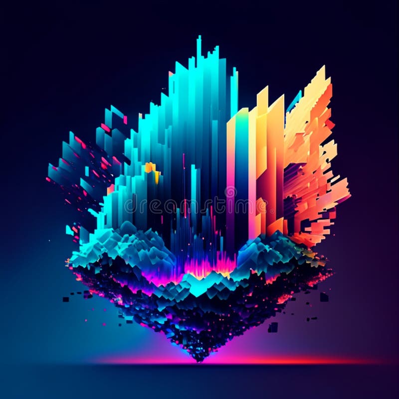 Abstract Pixel Art is a Form of Visual Expression that Combines the Aesthetics of Abstract Art 