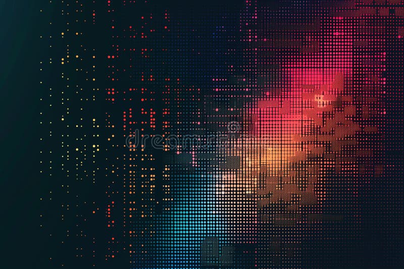 Abstract pixel disintegration background with decay and dotted pattern effect royalty free stock images