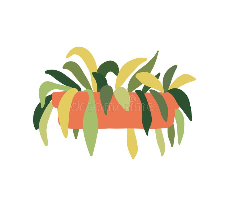Abstract plant in pot. Garden house inomhus, flowerpot. Hemanläggning för inredningsdekan vektor illustrationer