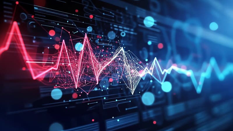 Abstract plexus background connecting dots and lines creating soundwave royalty free illustration