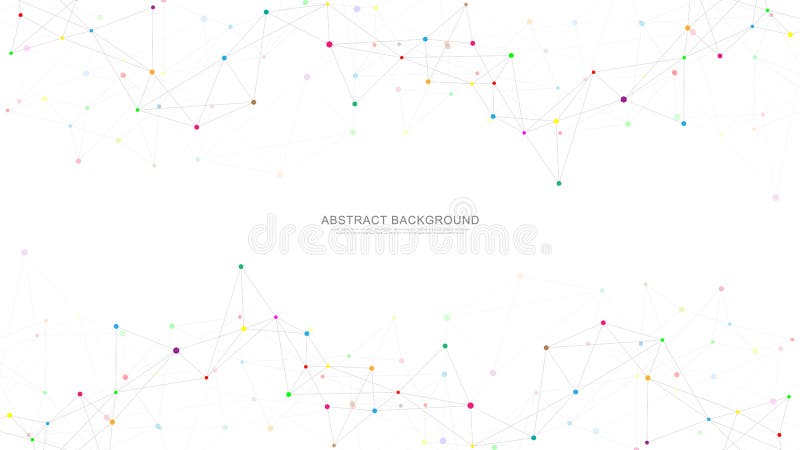Abstract plexus background with connecting dots and lines. Global network connection, digital technology and stock illustration