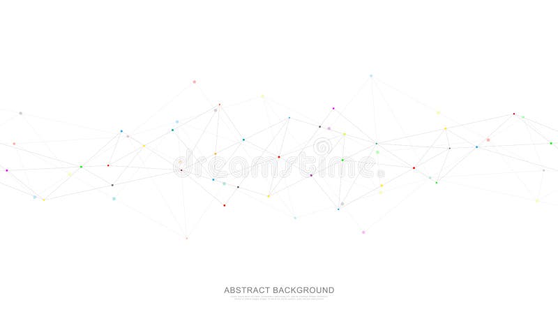 Abstract plexus background with connecting dots and lines. Global network connection, digital technology and vector illustration