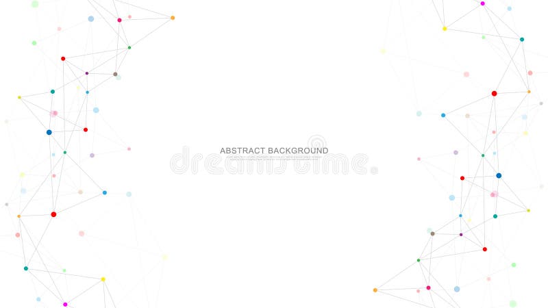 Abstract plexus background with connecting dots and lines. Global network connection, digital technology and vector illustration