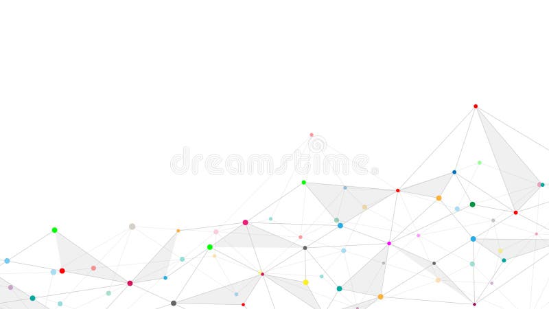 Abstract plexus background with connecting dots and lines. Global network connection, digital technology and stock illustration