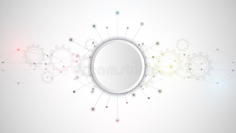 Abstract plexus background with connecting dots and lines. Global network connection, digital technology and stock illustration