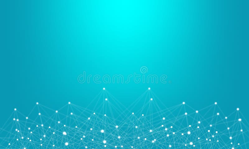 Abstract plexus background with connecting dots and lines. Wave flow. Plexus geometric effect Big data with compounds. Line, conne stock illustration