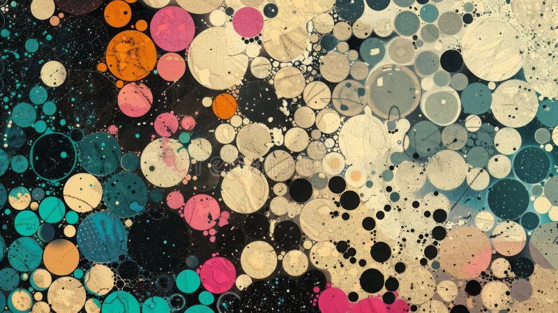 Abstract Polka Dot Pattern with Splattered Paint Effect for Modern Art and Design Concepts stock image