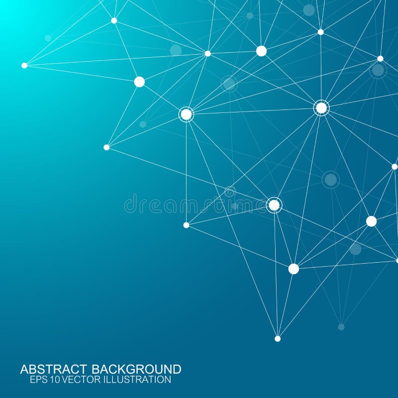 Abstract polygonal background with connected lines and dots. Minimalistic geometric pattern. Molecule structure and stock illustration Abstract polygonal background with connected lines and dots. Minimalistic geometric pattern. Molecule structure and stock illustration