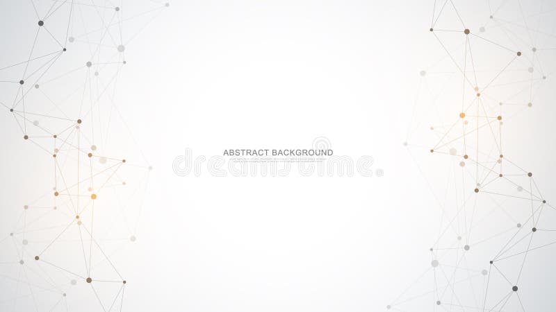 Abstract polygonal background with connecting dots and lines. Global network connection, digital technology and vector illustration