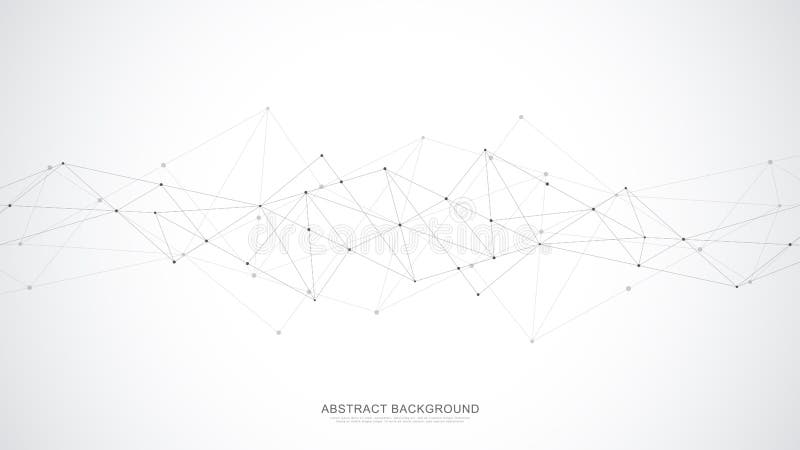 Abstract polygonal background with connecting dots and lines. Global network connection, digital technology and stock illustration