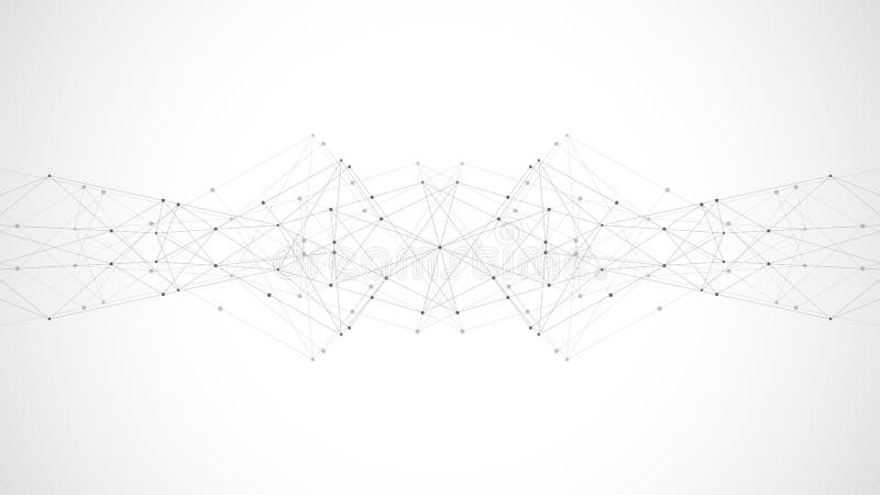Abstract polygonal background with connecting dots and lines. Global network connection, digital technology and stock illustration