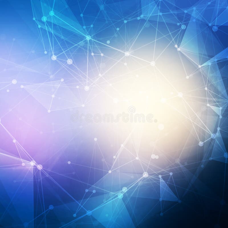 Abstract polygonal blue colorful low poly bright stock illustration