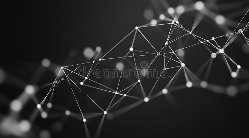 Abstract polygonal plexus nodes and connection lines forming a geometric network vector illustration