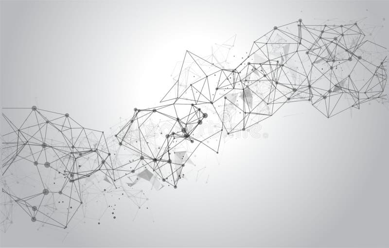 Abstract Polygonal Space Background with Connecting Dots and Lines royalty free illustration