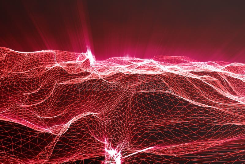 Abstract polygonal space low poly dark background with connecting dots and lines. Connection structure, shine effects royalty free stock images