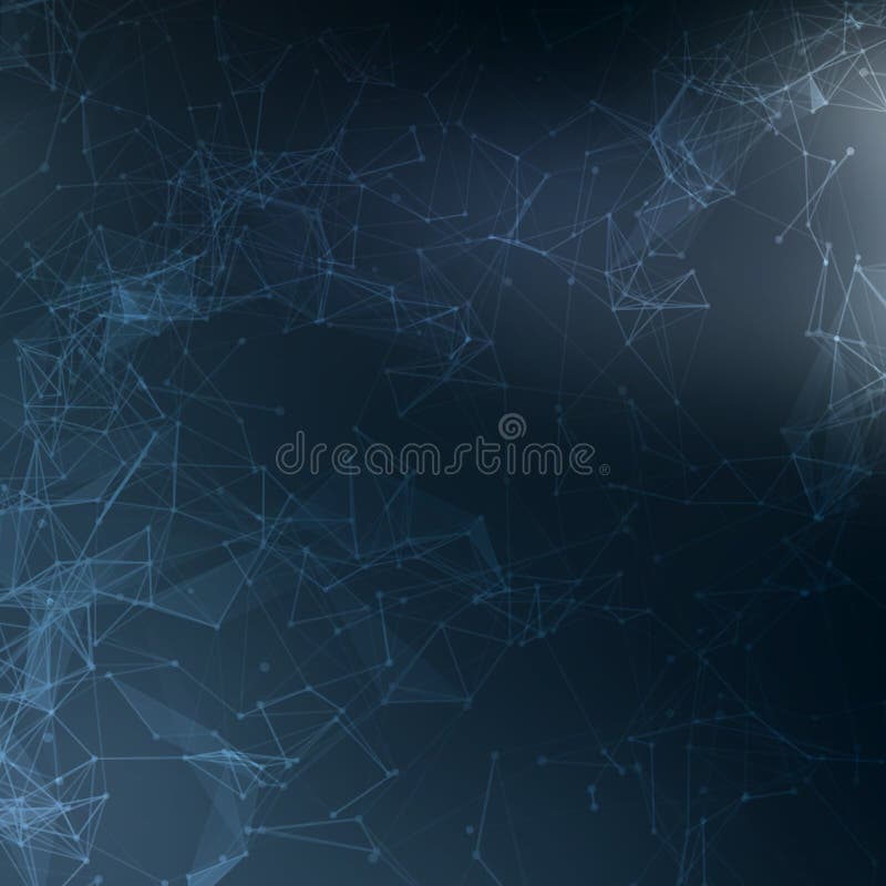Abstract polygonal space low poly dark background stock illustration