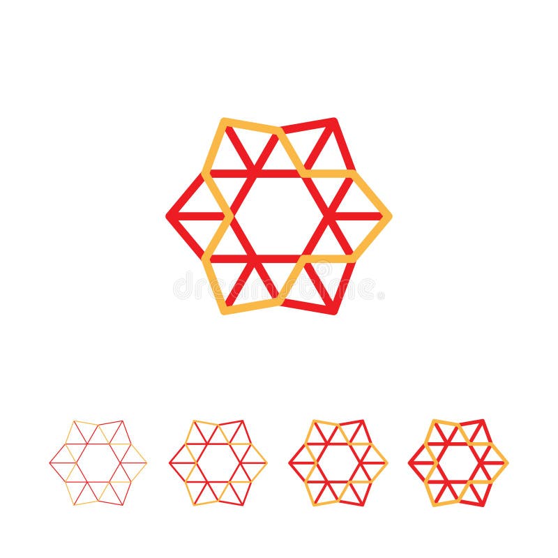 Abstract polygonal symbol. Geometric crystal element. Round shaped constructive logo. vector illustration