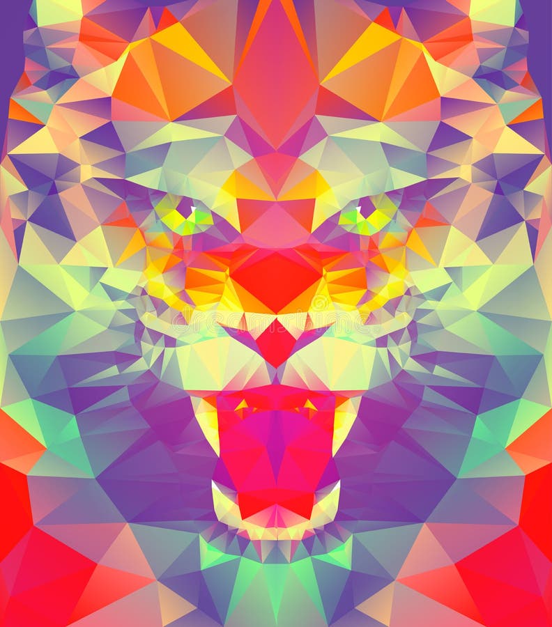 Abstract polygonal tiger stock vector. Illustration of asia - 57200374