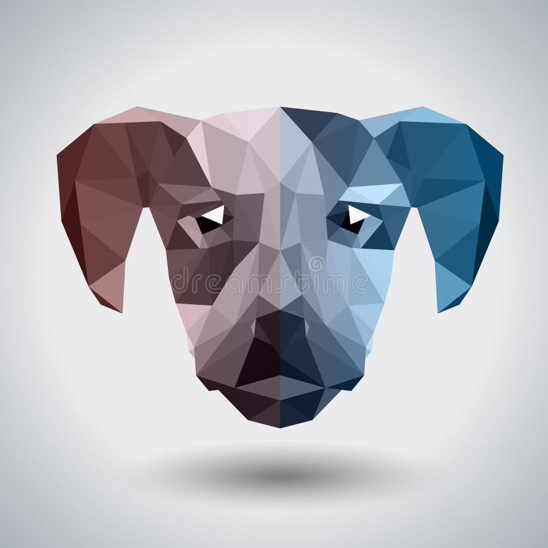Abstract polygonal tirangle animal dog. vector illustration