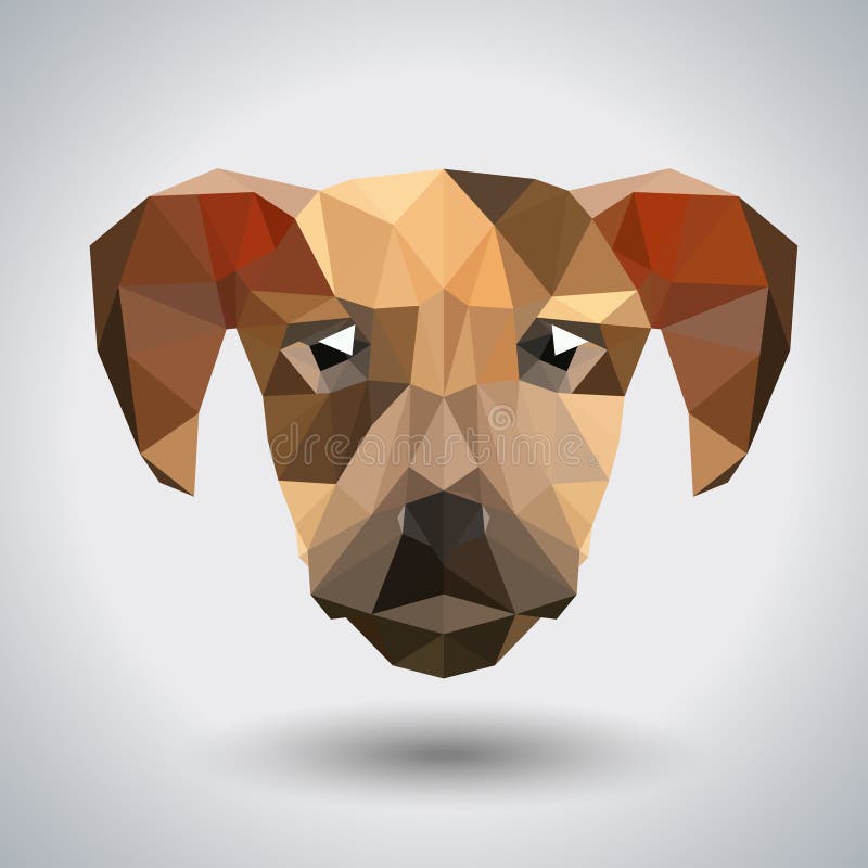 Abstract polygonal tirangle animal dog. Hipster animal vector illustration