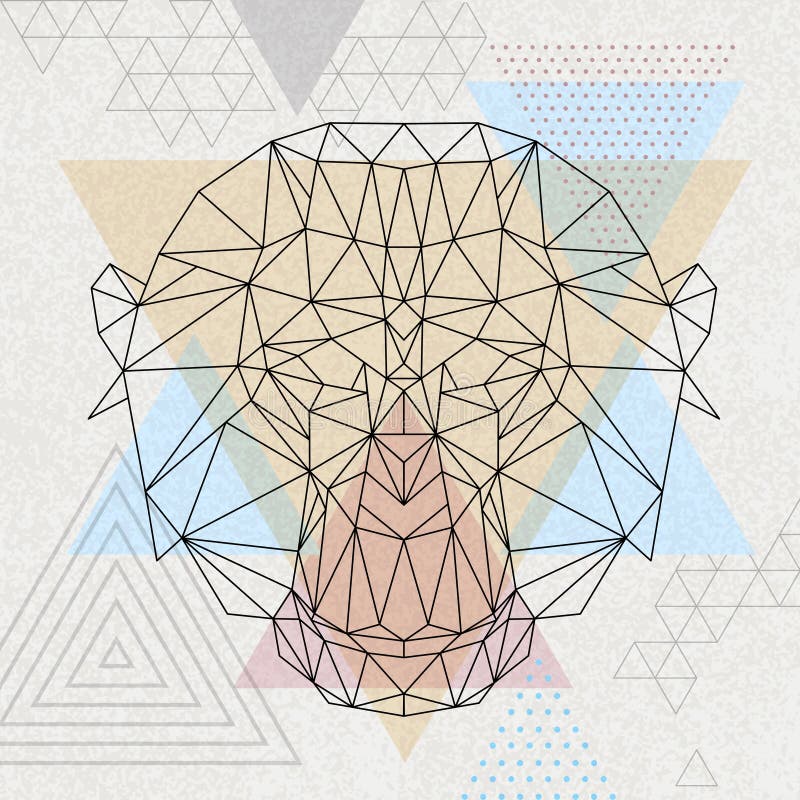 Abstract polygonal tirangle animal monkey. Hipster animal illustration vector illustration