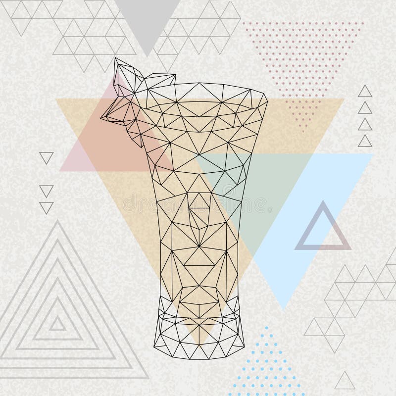 Abstract polygonal tirangle cocktail absinthe. stock illustration