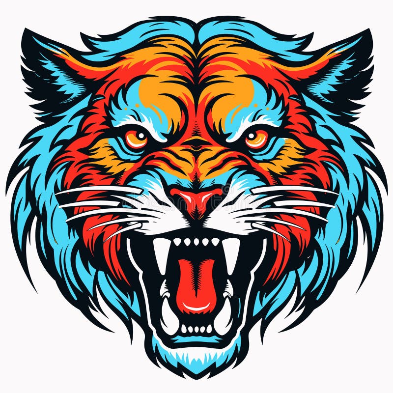 Tiger Shirt : Colorful Angry Tiger Pop Art Style T-Shirt Tiger Shirt : Colorful Angry Tiger Pop Art Style T-Shirt