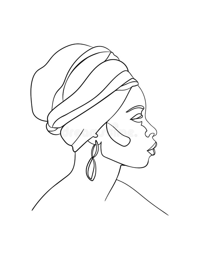 African Drawing Line Woman Stock Illustrations – 2,455 African Drawing ...