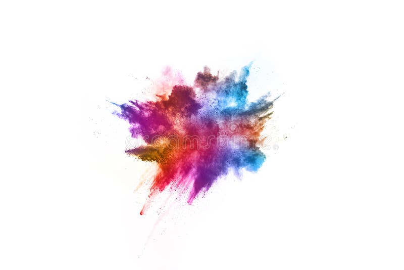 Colorful powder explosion on white background stock images Colorful powder explosion on white background stock images