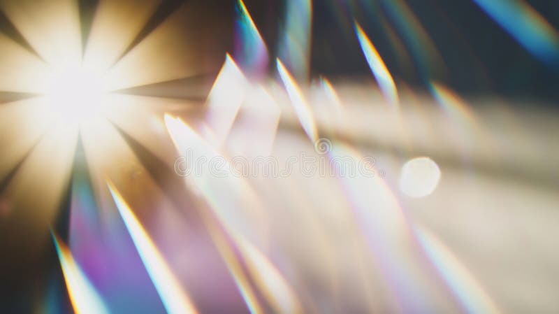 Abstract prism light burst with flare and spectrum colors stock image