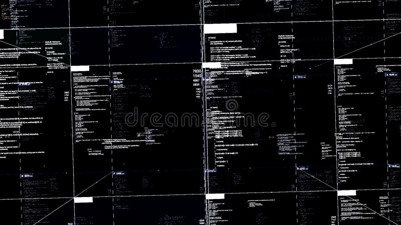 Software developer programming code, looping 4K background 