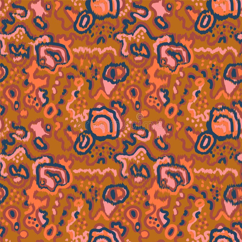 Abstract psychedelic seamless unusual pattern with wave lines stock illustration