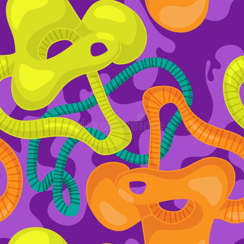 Abstract psychedelic unusual seamless pattern with cretive elements royalty free illustration