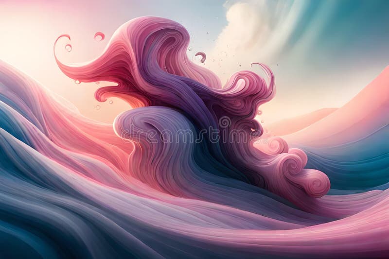 Abstract psychic waves trippy art background. multicolored spiral smoke ink graphic design. alcohol ink clouds. color splash. purple pink colors. generative ai