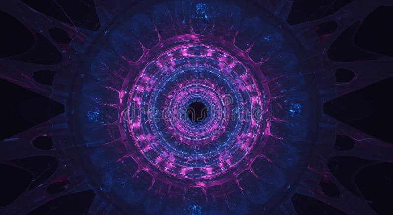 Abstract Purple and Blue Circular Energy Pattern vector illustration