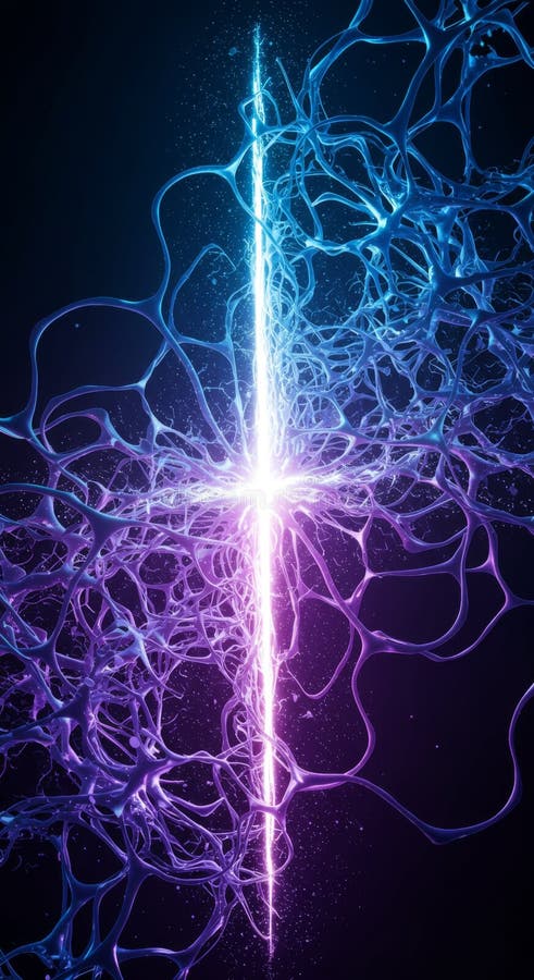 Abstract Purple And Blue Energy Light Background stock illustration