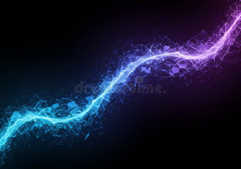 Abstract Purple Blue Glowing Energy Lines Background royalty free illustration