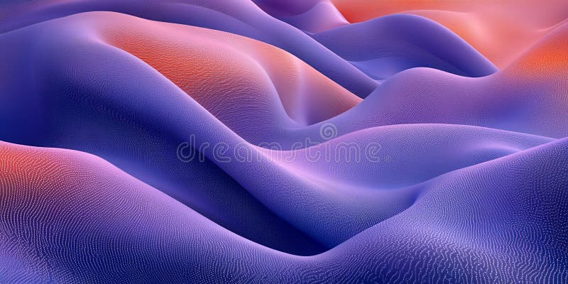 Abstract Purple Blue Gradient Waves Digital Art Background 3D Sky Soft Mesh Style Fluid stock abbildung