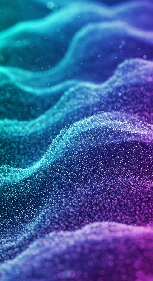 Abstract Purple Blue Particle Wave Background royalty free illustration