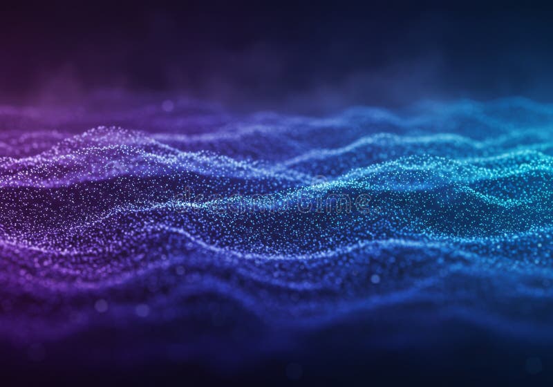 Abstract Purple Blue Particle Waves Background vector illustration