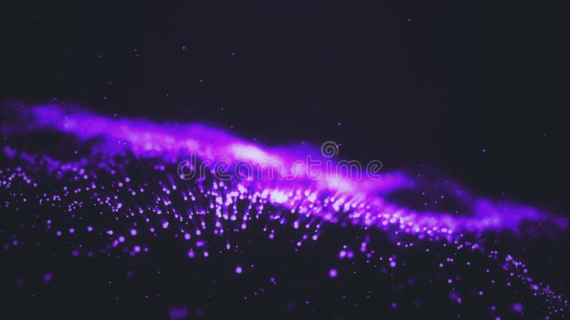 Abstract purple Digital wave background BIG DATA universe dark blue 3d rendering animation blurred particle motion vector illustration