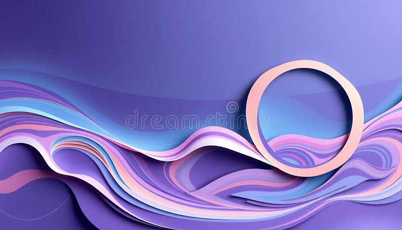 Abstract purple flowing ribbon design, modern art, elegant wave pattern, Stock Photo, Generative AI royalty free illustration