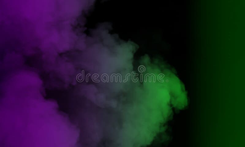 Abstract Purple and green smoke on the floor. Isolated texture overlays background.