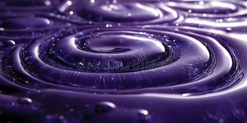 Abstract purple liquid creating swirling patterns with bright reflections in a close-up view royalty free illustration
