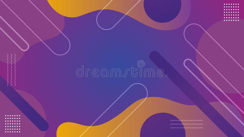 Abstract purple and orange gradient background featuring modern fluid and geometric shapes. Vector Illustration stock illustration