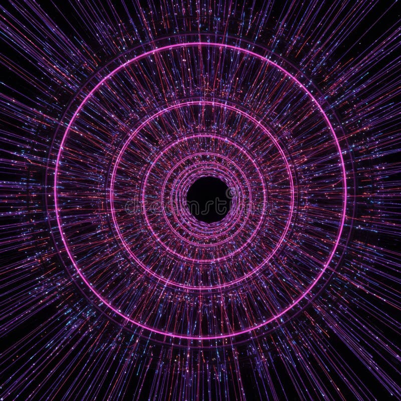 Abstract Purple and Pink Glowing Tunnel of Light vector illustration