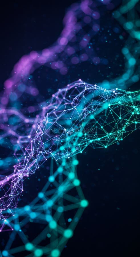 Abstract Purple Teal Network Background royalty free illustration